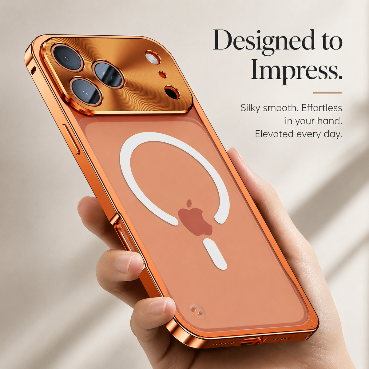 Premium iPhone Case MagSafe Compatible Aluminum Alloy Bumper Cover Matte Transparent Back Shockproof Camera Lens Protection