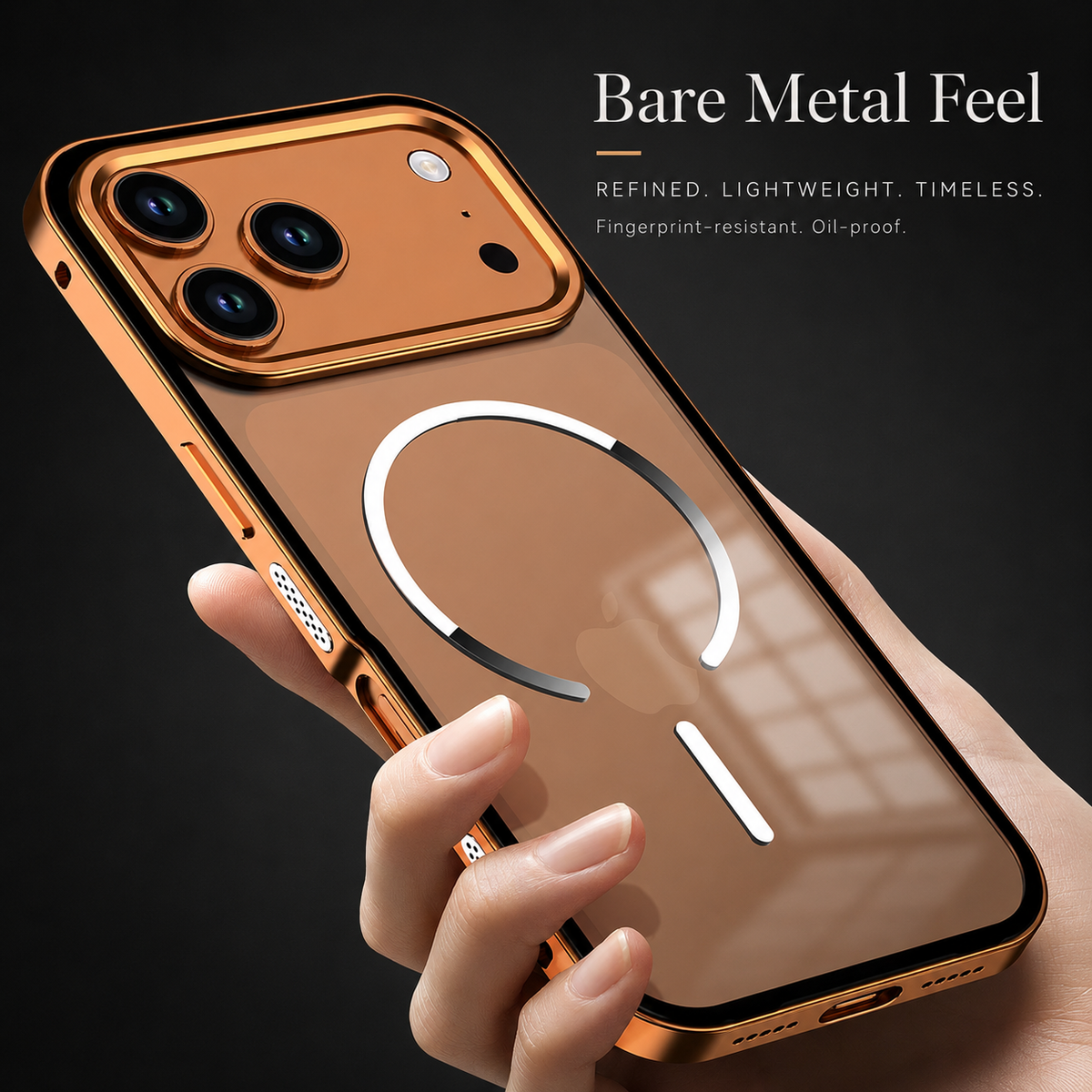 Premium iPhone Case MagSafe Compatible Aluminum Alloy Frame Cover Frosted Matte Camera Lens Protection Slim Protective Design
