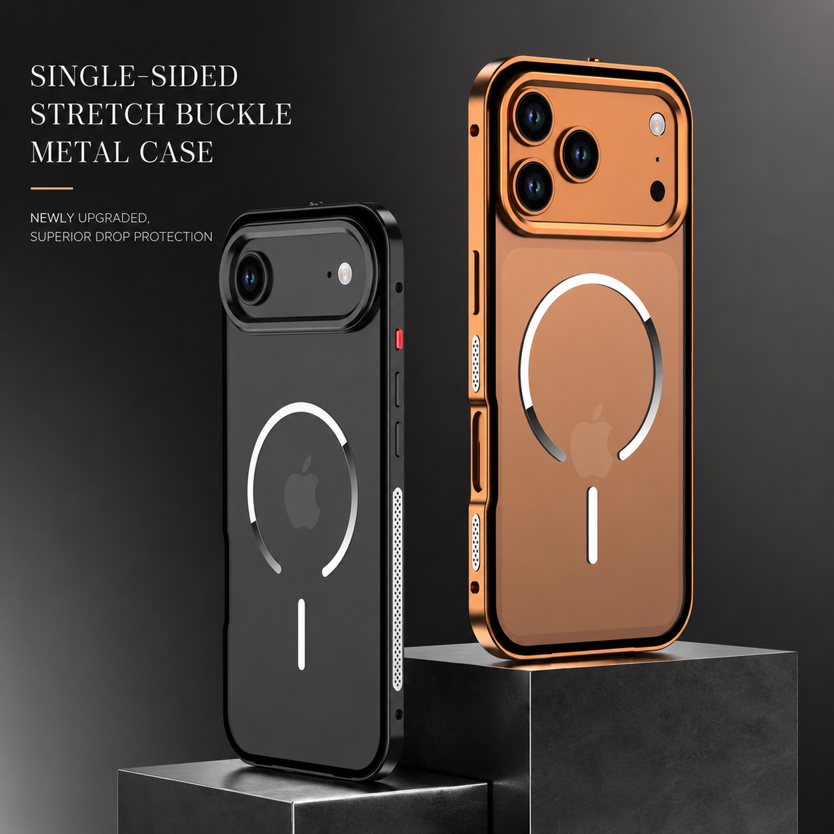 Premium iPhone Case MagSafe Compatible Aluminum Alloy Frame Cover Frosted Matte Camera Lens Protection Slim Protective Design