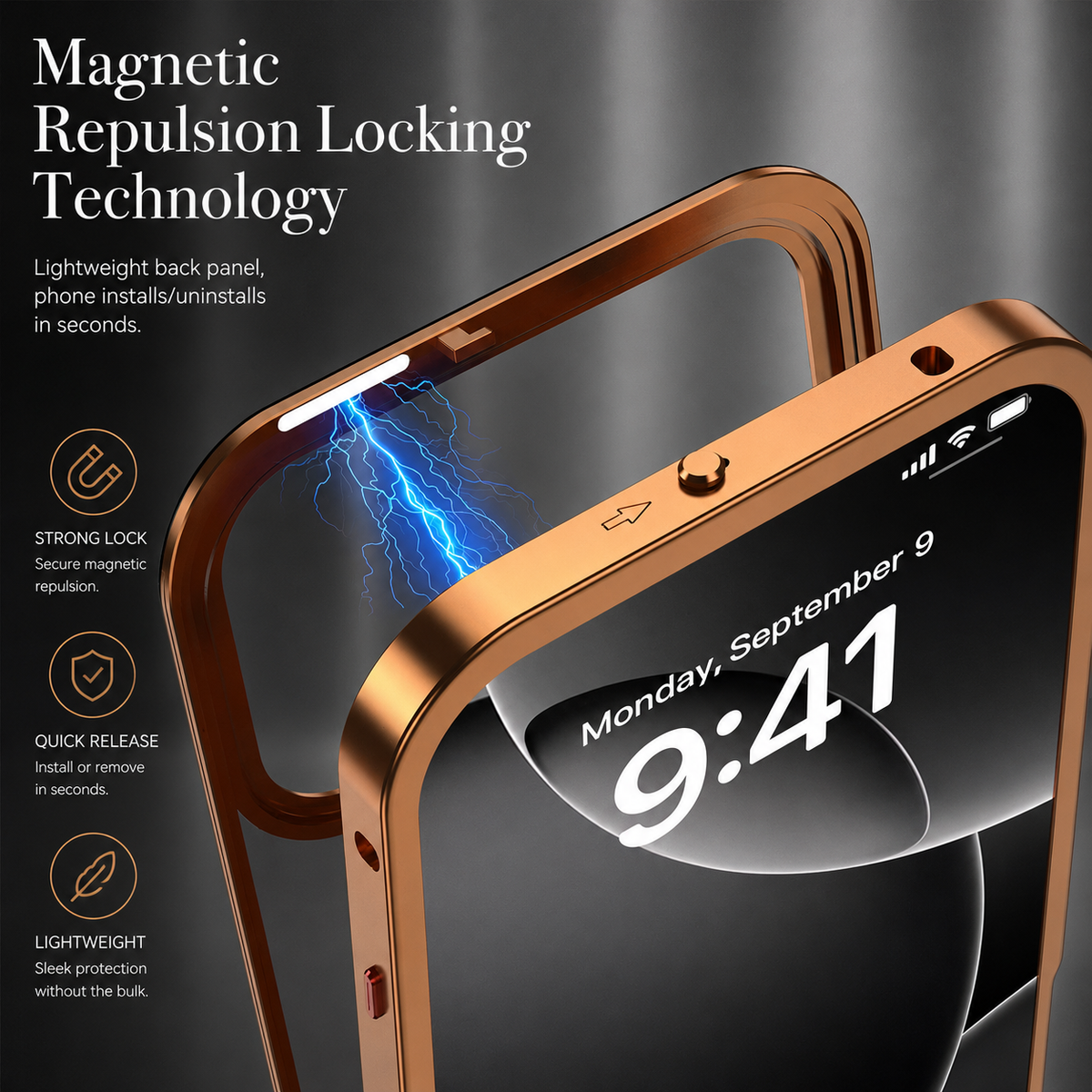 Premium iPhone Case MagSafe Compatible Aluminum Alloy Frosted Backplate Full Protection