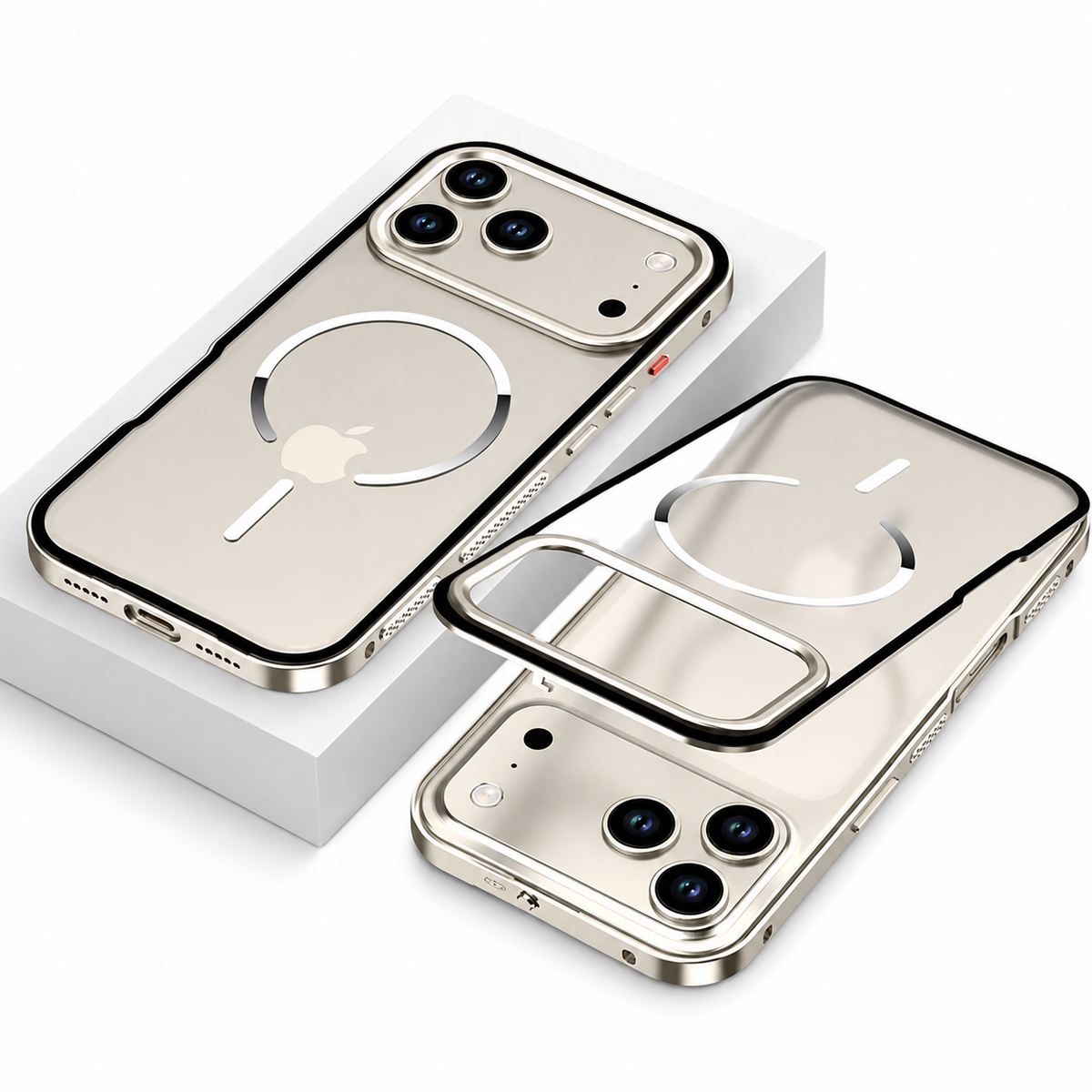 Premium iPhone Case MagSafe Compatible Aluminum Alloy Frosted Backplate Full Protection