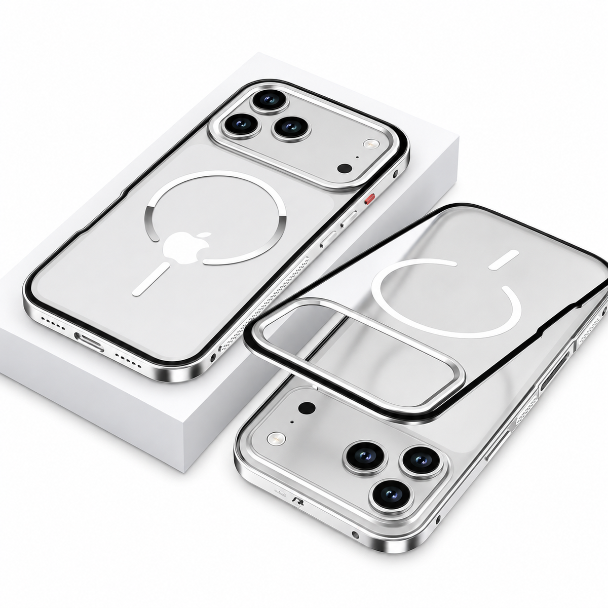 Premium iPhone Case MagSafe Compatible Aluminum Alloy Frosted Backplate Full Protection