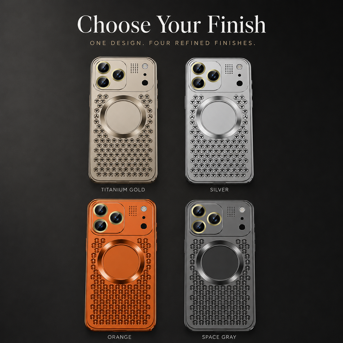 Premium iPhone Case MagSafe Compatible Aluminum Alloy Heat Dissipation Cover Lens Protection