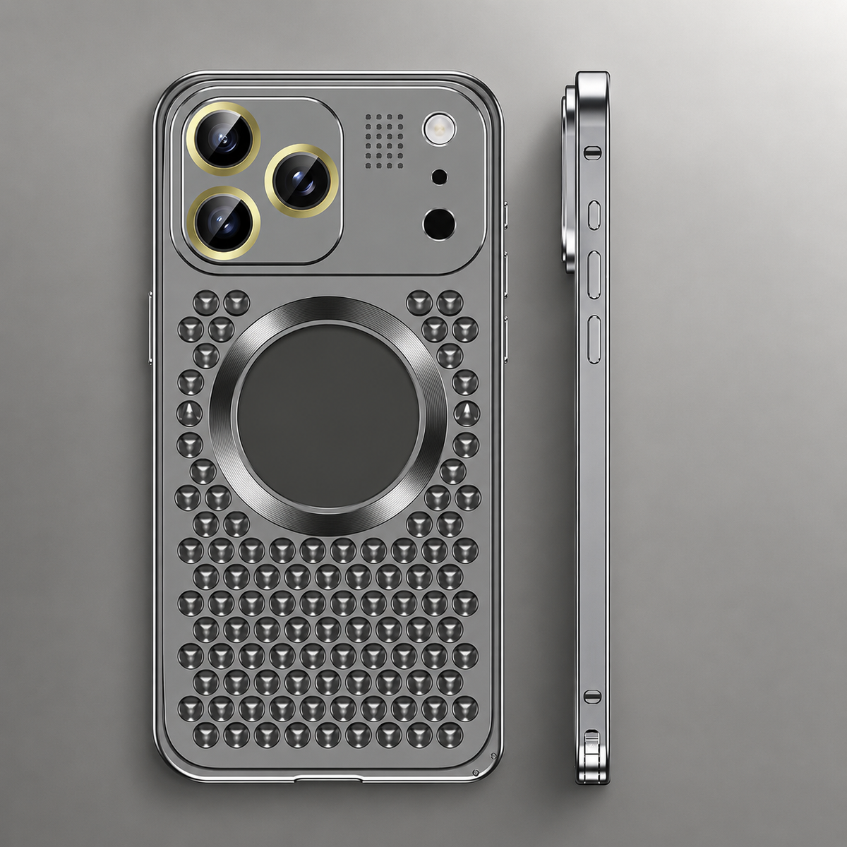 Premium iPhone Case MagSafe Compatible Aluminum Alloy Heat Dissipation Cover Lens Protection