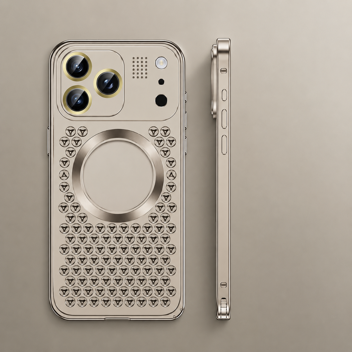Premium iPhone Case MagSafe Compatible Aluminum Alloy Heat Dissipation Cover Lens Protection
