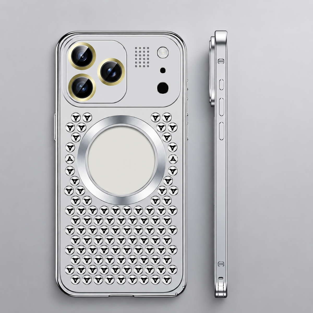 Premium iPhone Case MagSafe Compatible Aluminum Alloy Heat Dissipation Cover Lens Protection