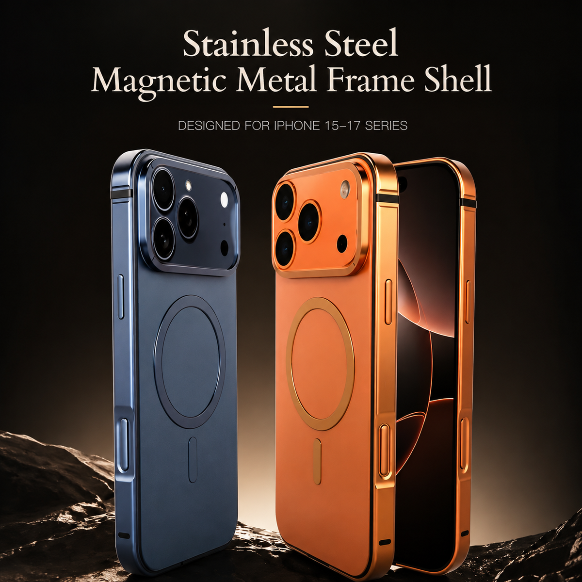 Premium iPhone Case MagSafe Compatible Aluminum Alloy Metal Frame Anti Drop Protective Cover Slim Shockproof Full Coverage