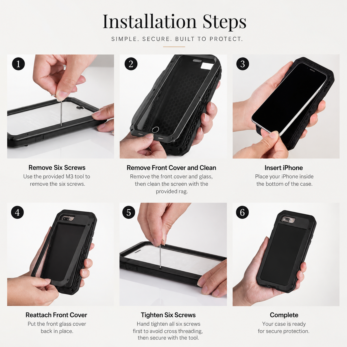 Premium iPhone Case MagSafe Compatible Aluminum Armor Bumper Cover Shockproof Full Protection