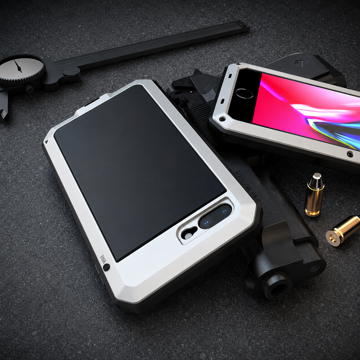 Premium iPhone Case MagSafe Compatible Aluminum Armor Bumper Cover Shockproof Full Protection