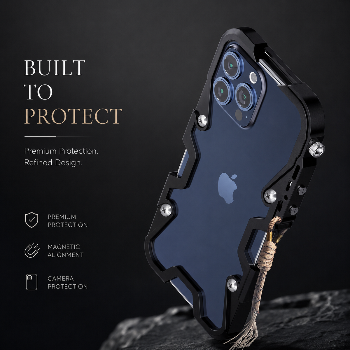 Premium iPhone Case MagSafe Compatible Aluminum Armor Bumper Cover Shockproof Heavy Duty Slim Design