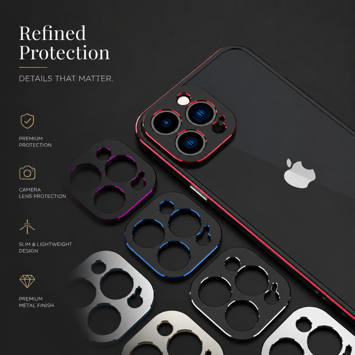 Premium iPhone Case MagSafe Compatible Aluminum Bumper Cover Metal Lens Frame Shockproof Full Protection