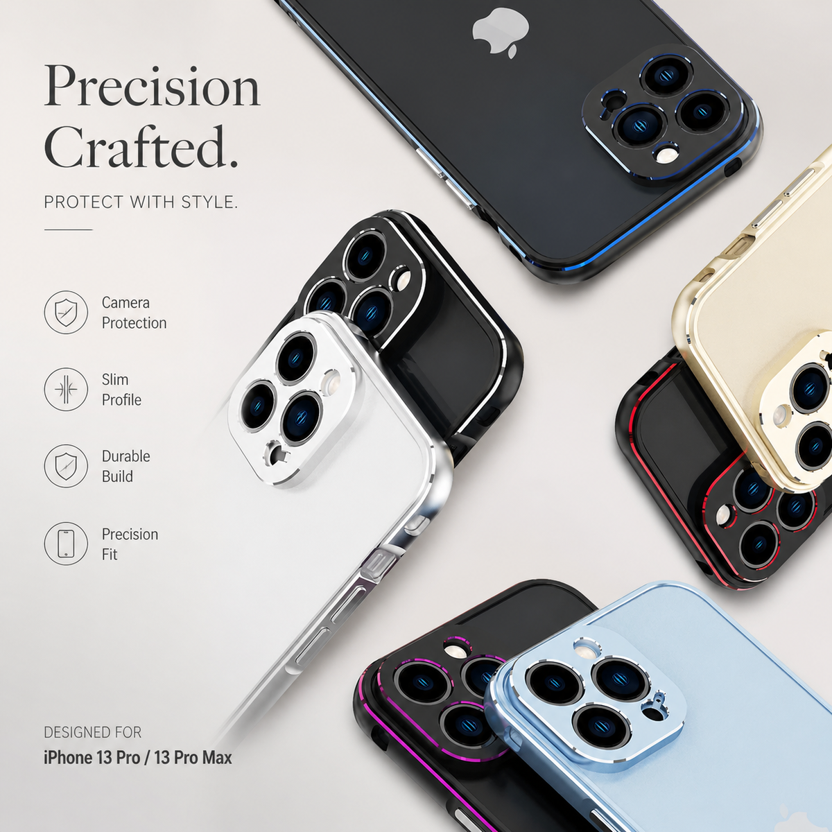 Premium iPhone Case MagSafe Compatible Aluminum Bumper Cover Metal Lens Frame Shockproof Full Protection