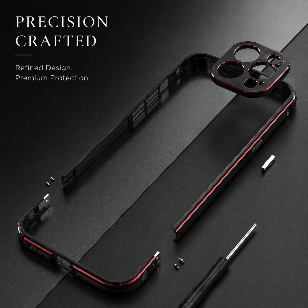 Premium iPhone Case MagSafe Compatible Aluminum Bumper Cover Metal Lens Frame Shockproof Full Protection