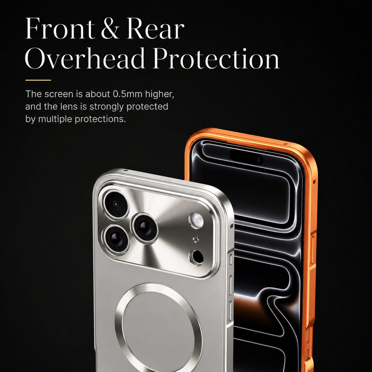 Premium iPhone Case MagSafe Compatible Aluminum Magnetic Frame Frosted PC Cover Ultra Thin Protection