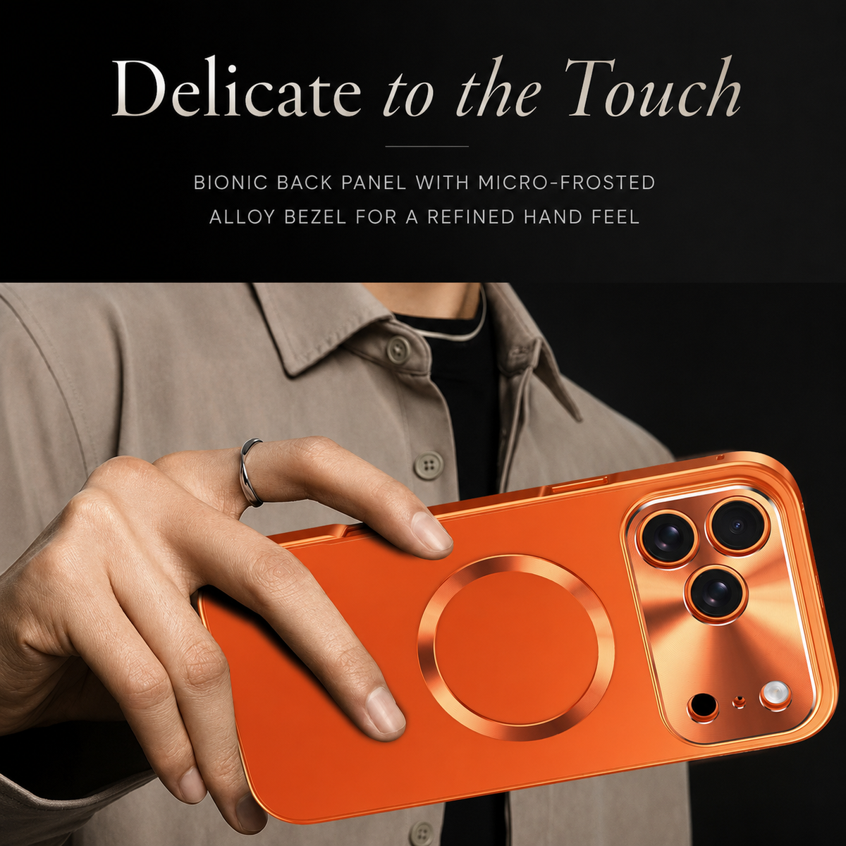 Premium iPhone Case MagSafe Compatible Aluminum Magnetic Frame Frosted PC Cover Ultra Thin Protection