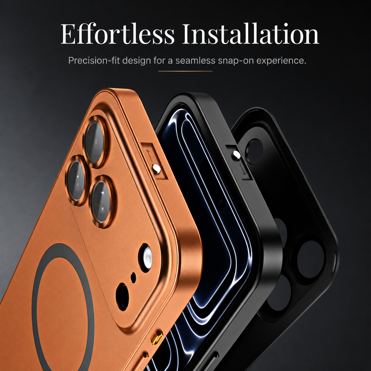 Premium iPhone Case MagSafe Compatible Aluminum Metal Frame Cover PC Back Shockproof Camera Lens Protection Ultra Thin Full Protection