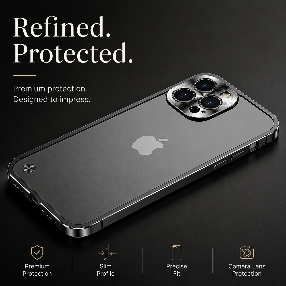 Premium iPhone Case MagSafe Compatible Aluminum Metal Frame Cover Shockproof Full Protection Slim Design