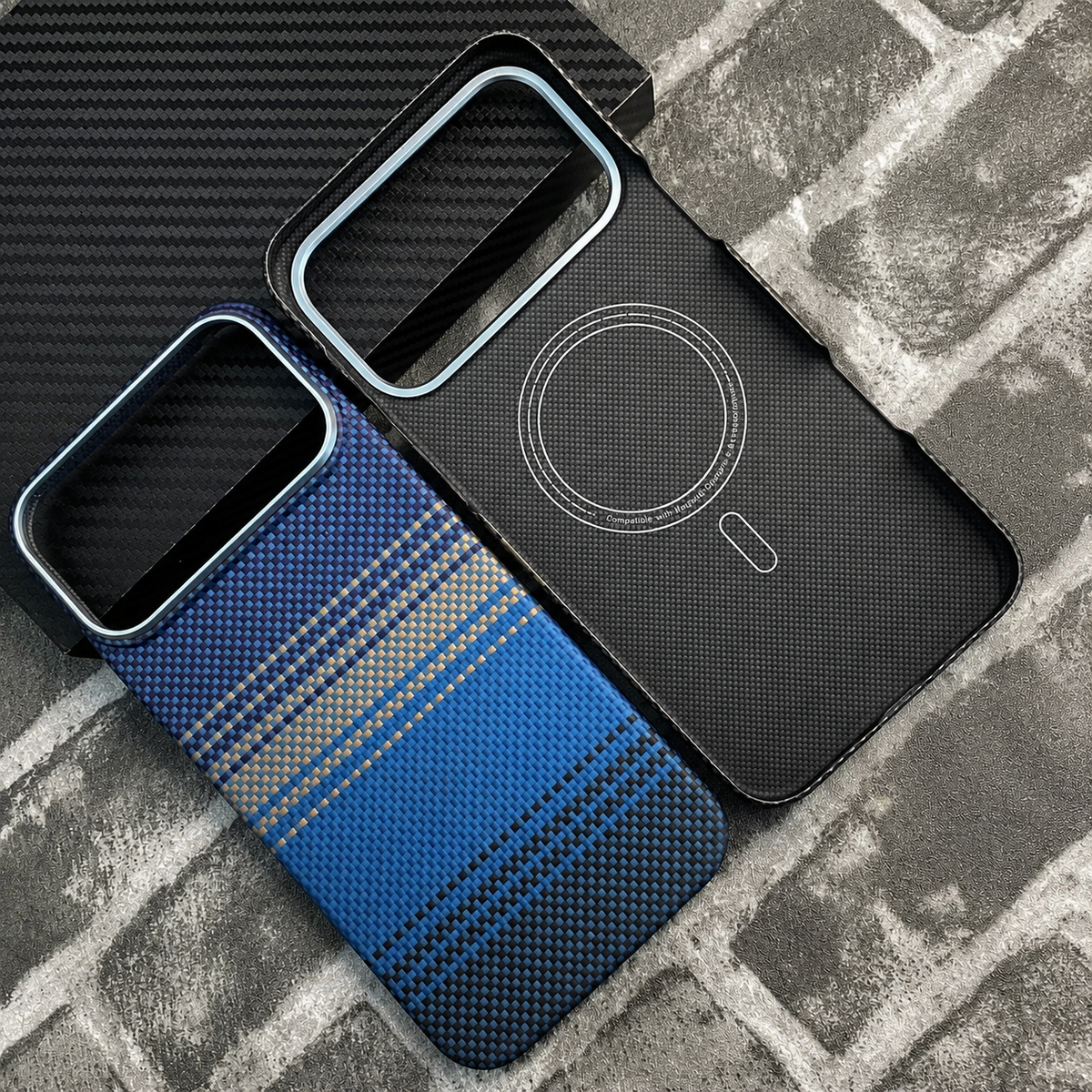 Premium iPhone Case MagSafe Compatible Aramid Carbon Fiber Cover Ultra Thin Lightweight Shockproof Protection