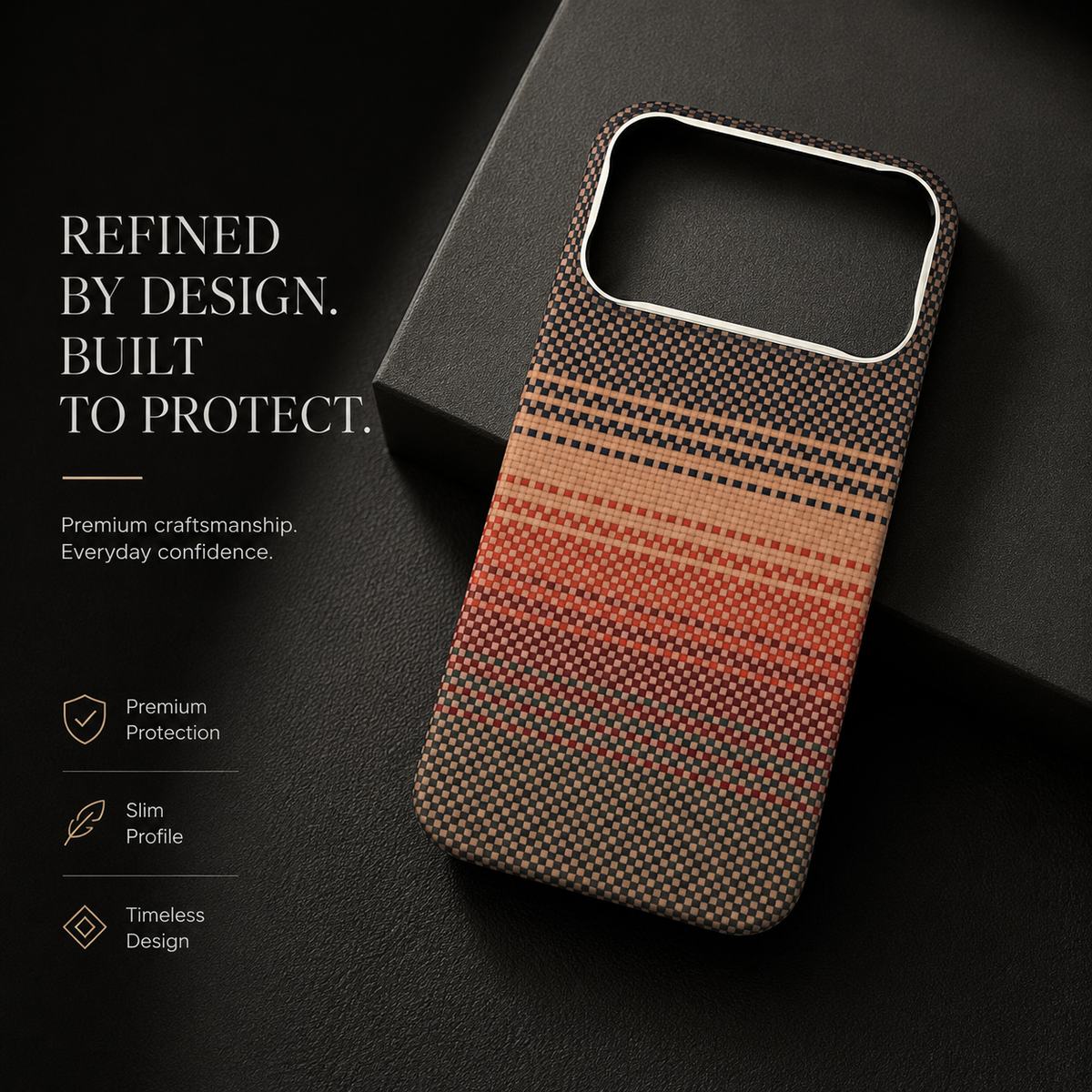 Premium iPhone Case MagSafe Compatible Aramid Carbon Fiber Cover Ultra Thin Lightweight Shockproof Protection