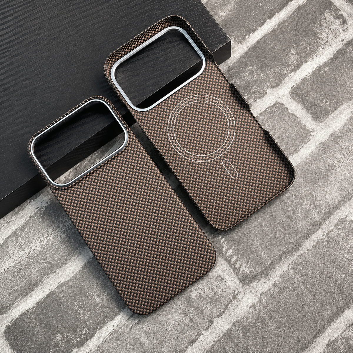 Premium iPhone Case MagSafe Compatible Aramid Carbon Fiber Cover Ultra Thin Shockproof Protection