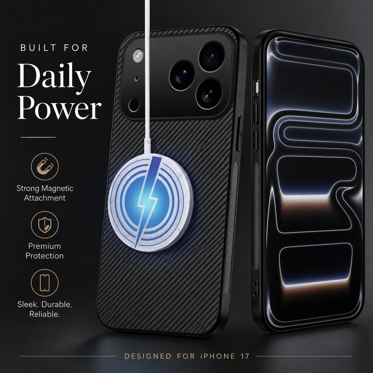 Premium iPhone Case MagSafe Compatible Carbon Fiber Cover Ultra Thin Shockproof Protection