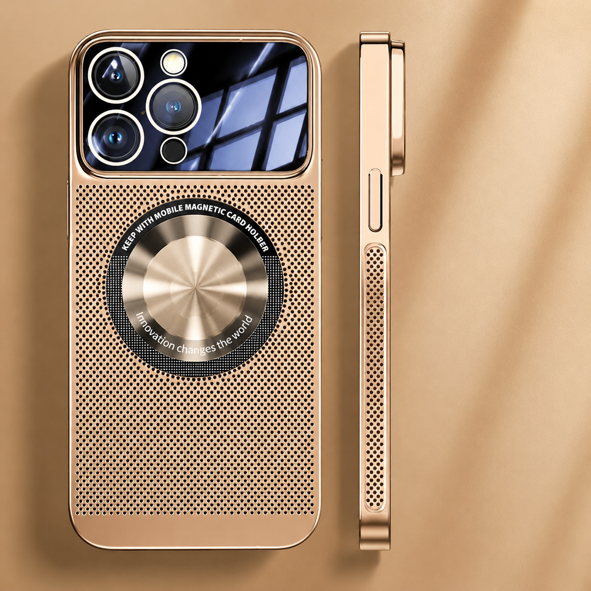 Premium iPhone Case MagSafe Compatible Cooling Mesh Cover Shockproof PC TPU Camera Lens Protection