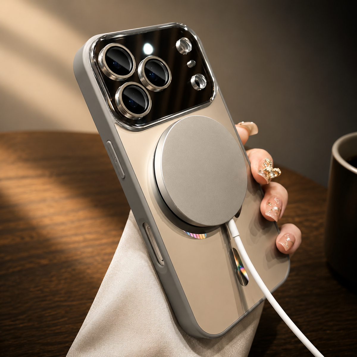Premium iPhone Case MagSafe Compatible Flowing Light Cover Shockproof Camera Protection