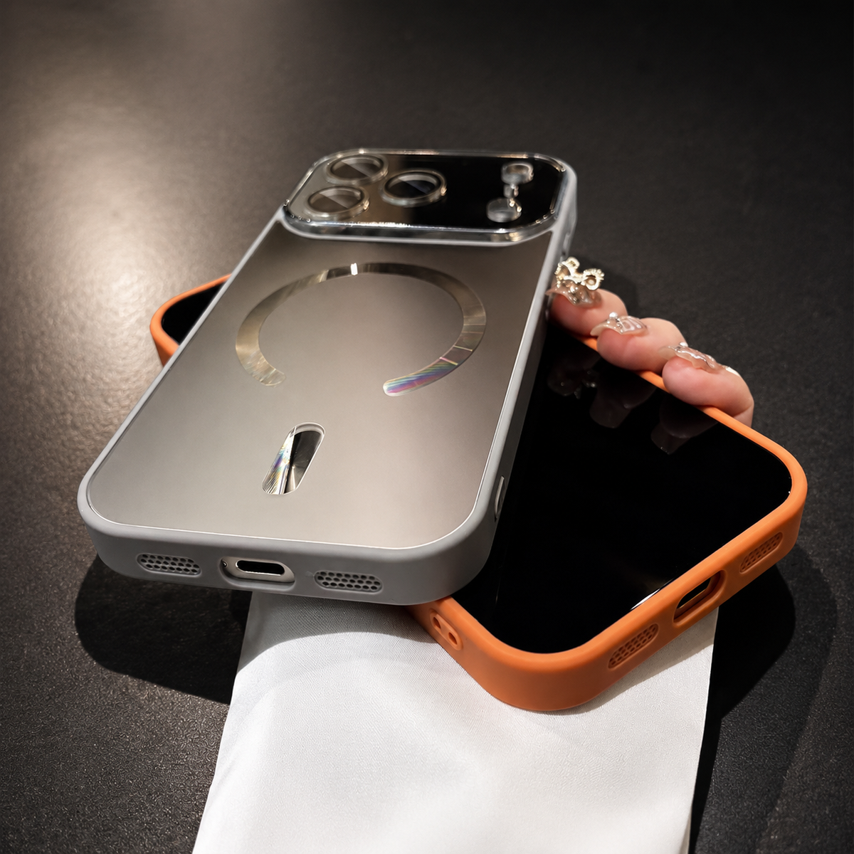 Premium iPhone Case MagSafe Compatible Flowing Light Cover Shockproof Camera Protection