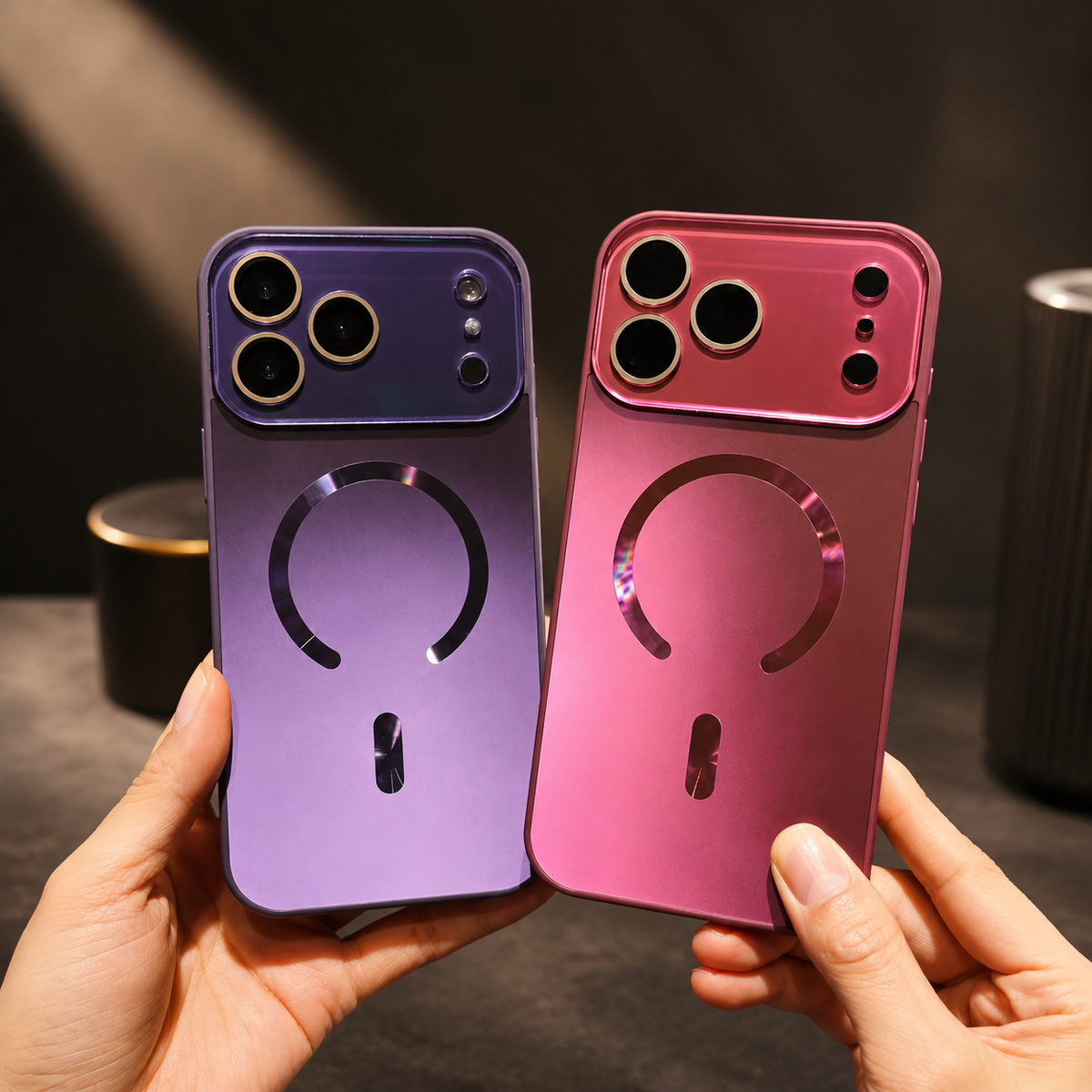Premium iPhone Case MagSafe Compatible Flowing Light Cover Shockproof Camera Protection