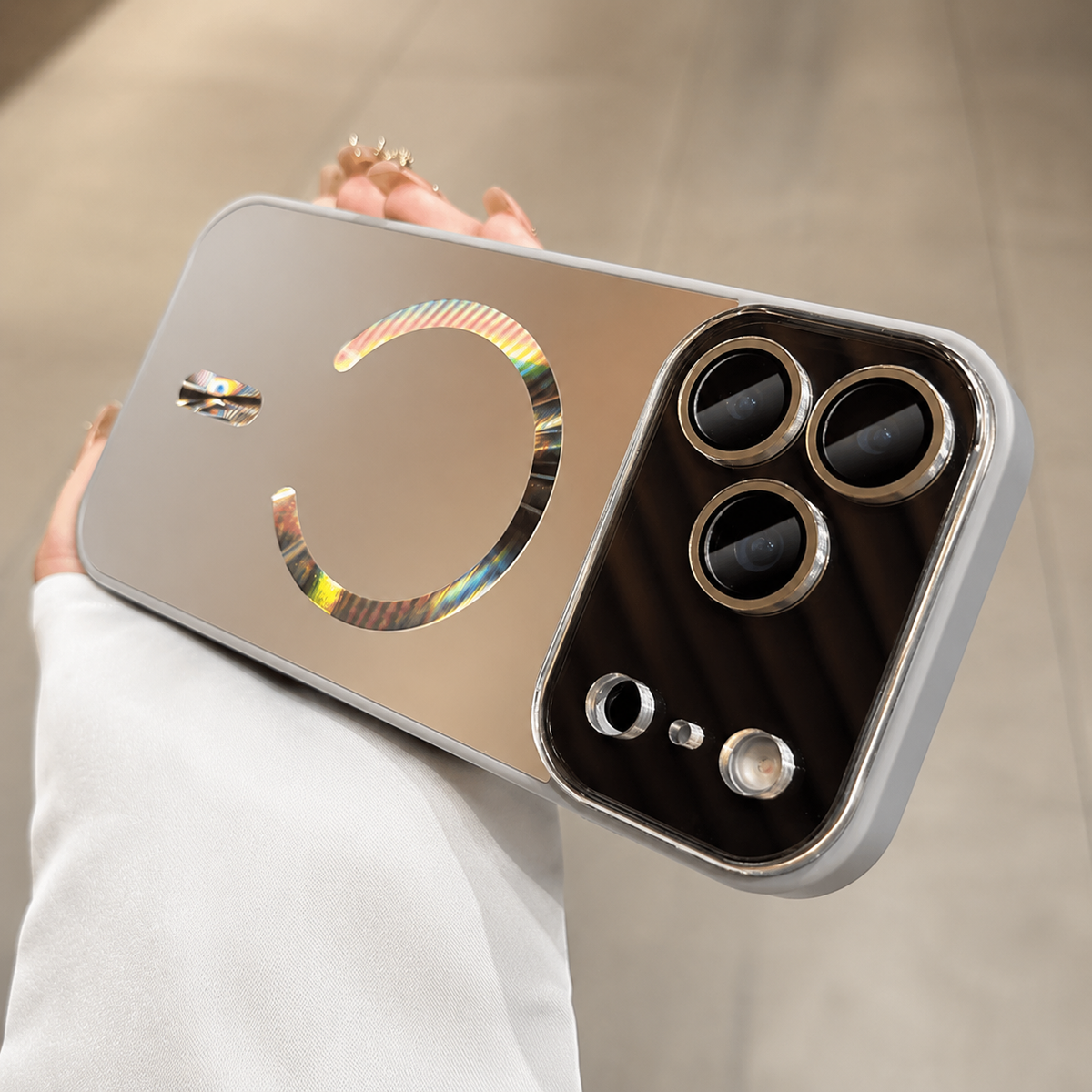 Premium iPhone Case MagSafe Compatible Flowing Light Cover Shockproof Camera Protection