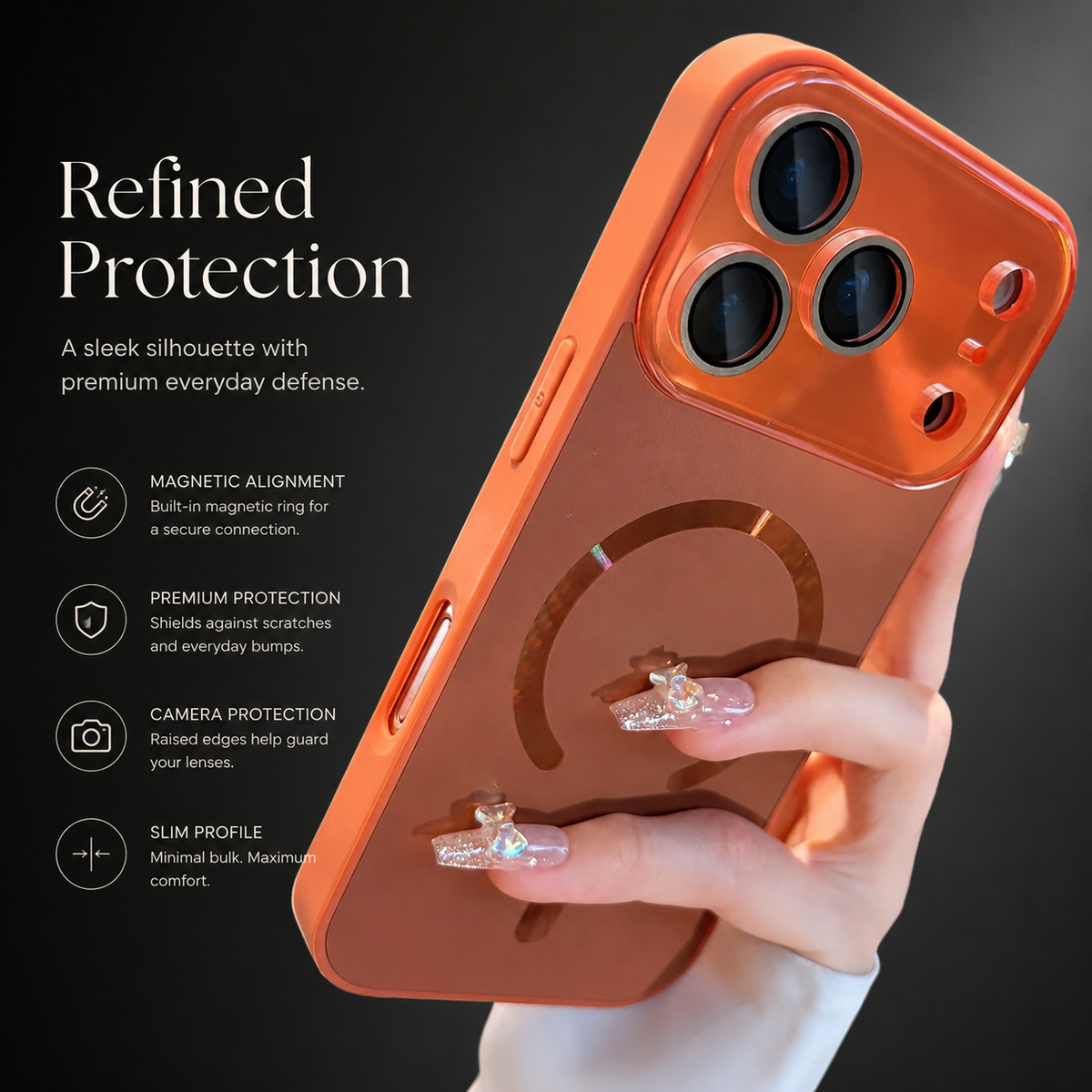 Premium iPhone Case MagSafe Compatible Flowing Light Cover Shockproof Camera Protection