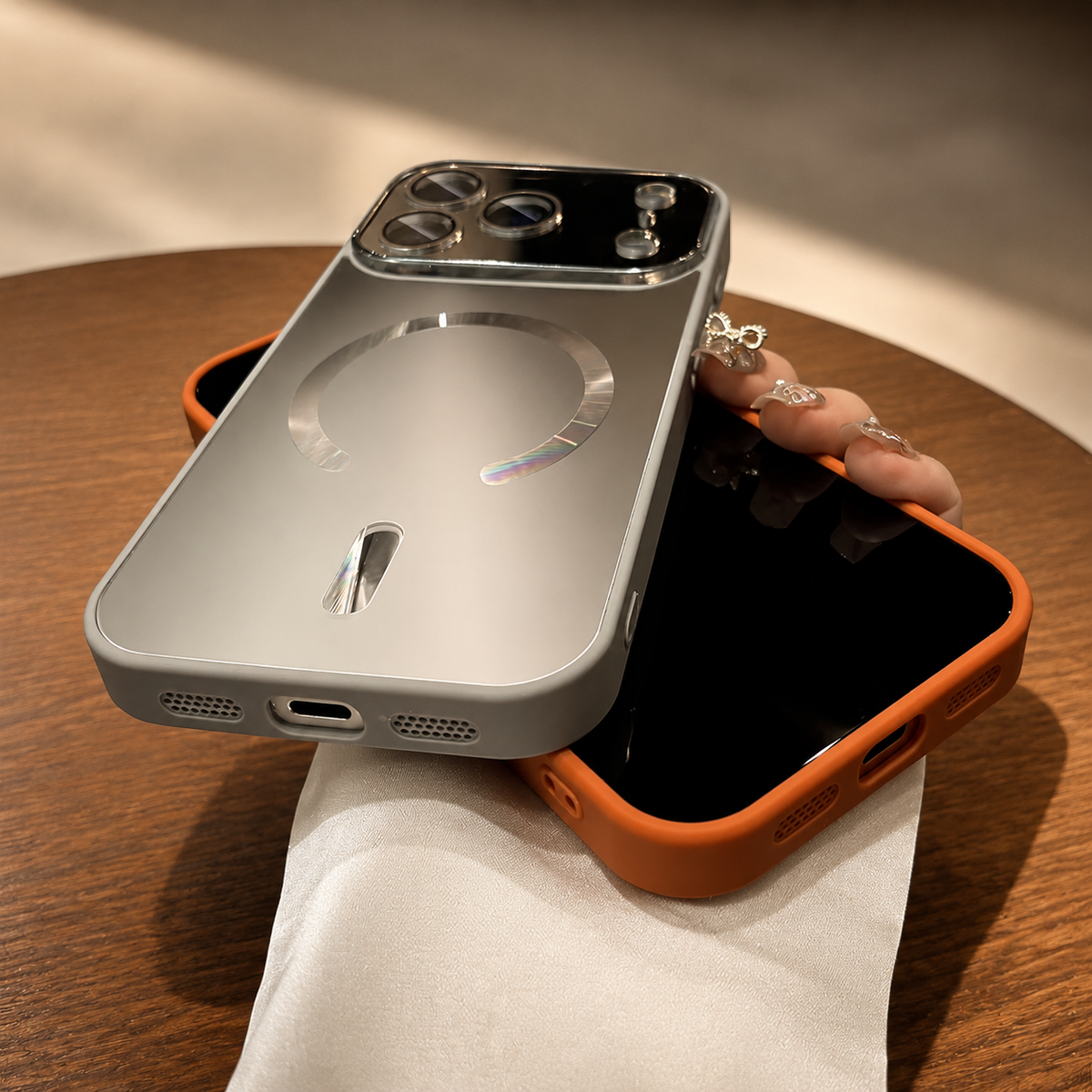 Premium iPhone Case MagSafe Compatible Flowing Light Cover Shockproof Camera Protection