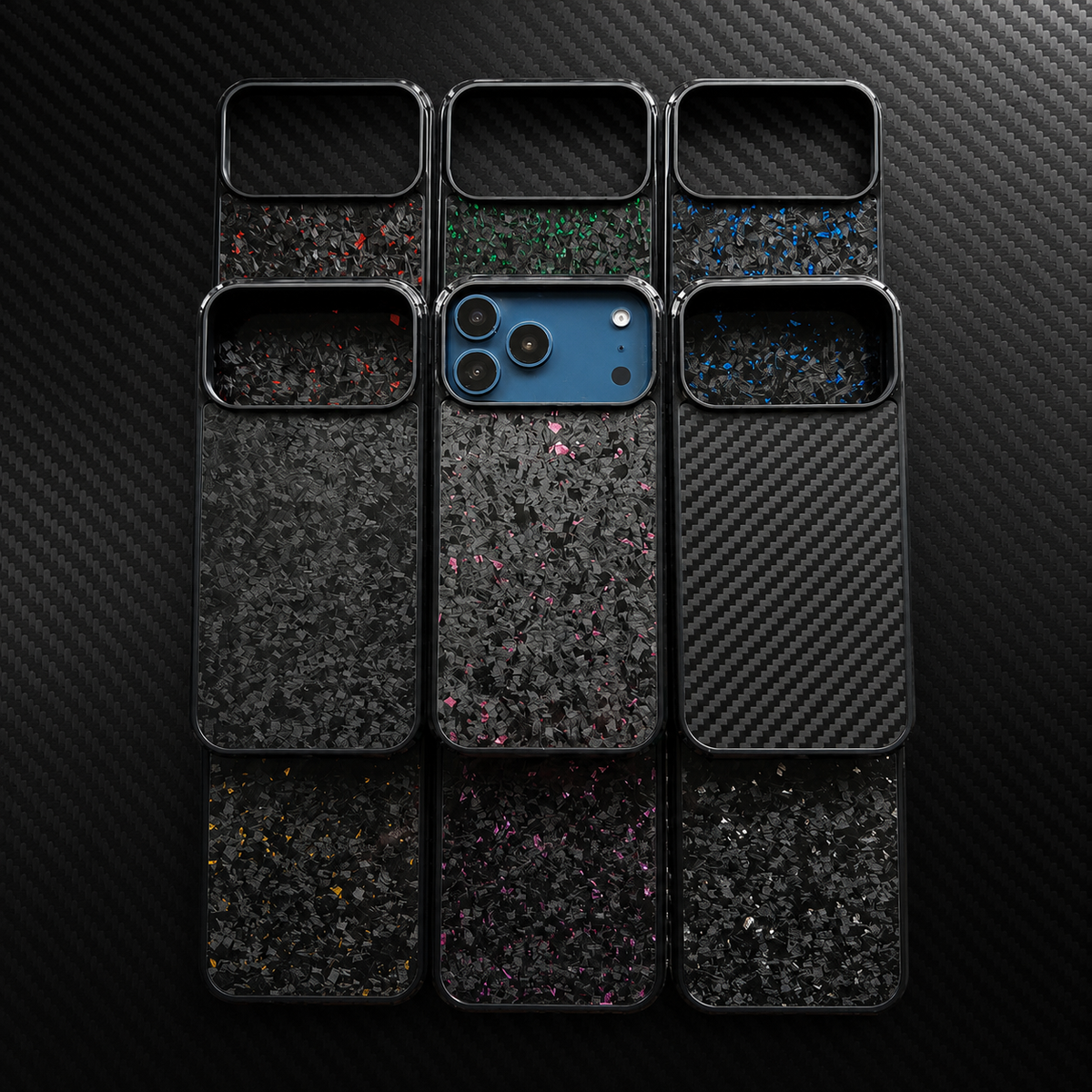Premium iPhone Case MagSafe Compatible Forged Carbon Fiber Cover Shockproof TPU Protection