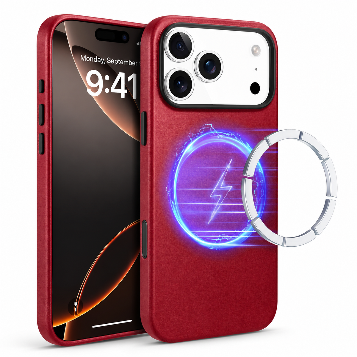 Premium iPhone Case MagSafe Compatible Genuine Leather Slim Cover Full Shockproof Protection