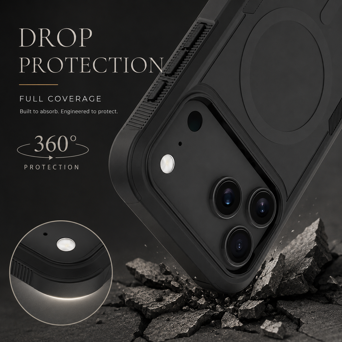Premium iPhone Case MagSafe Compatible Heavy Armor Matte Cover Shockproof Protection