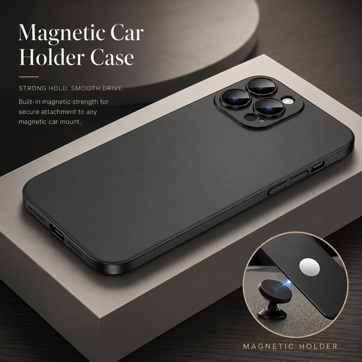 Premium iPhone Case MagSafe Compatible Magnetic Car Mount Cover Ultra Thin Protection