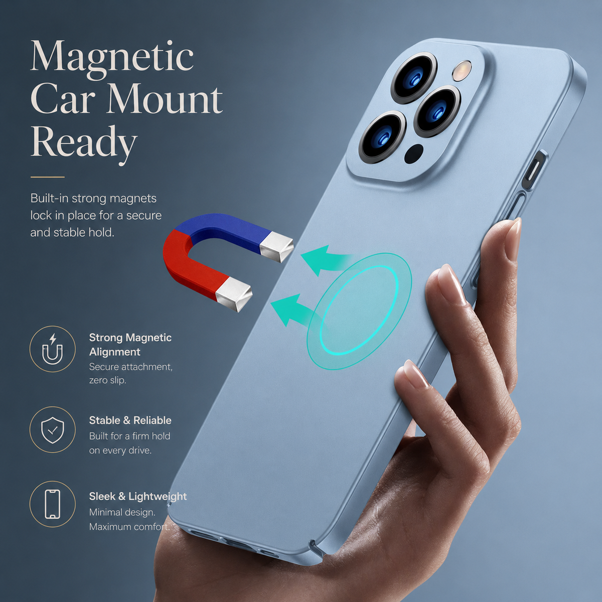 Premium iPhone Case MagSafe Compatible Magnetic Car Mount Cover Ultra Thin Protection
