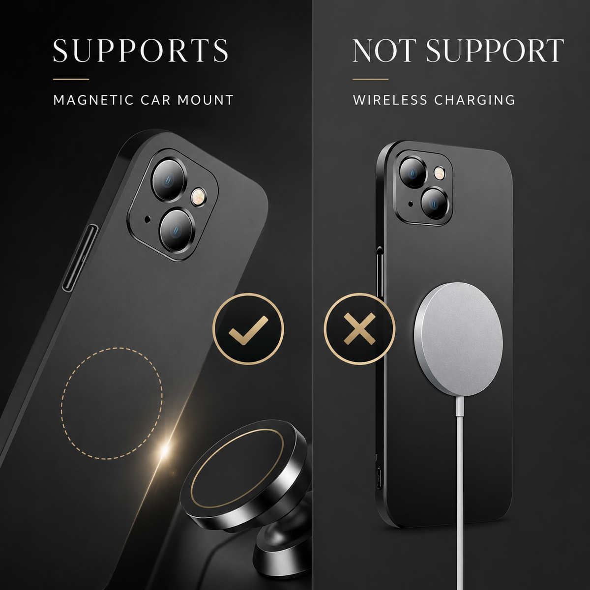 Premium iPhone Case MagSafe Compatible Magnetic Car Mount Cover Ultra Thin Protection