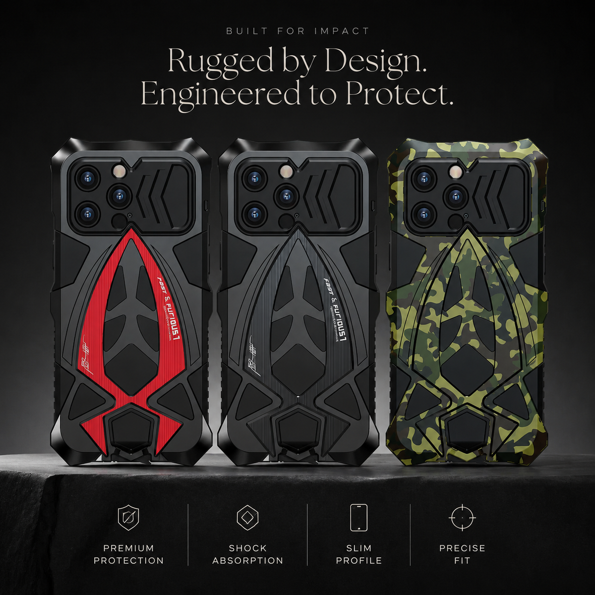 Premium iPhone Case MagSafe Compatible Metal Armor Cover Shockproof TPU Interior Ultra Thin Protection