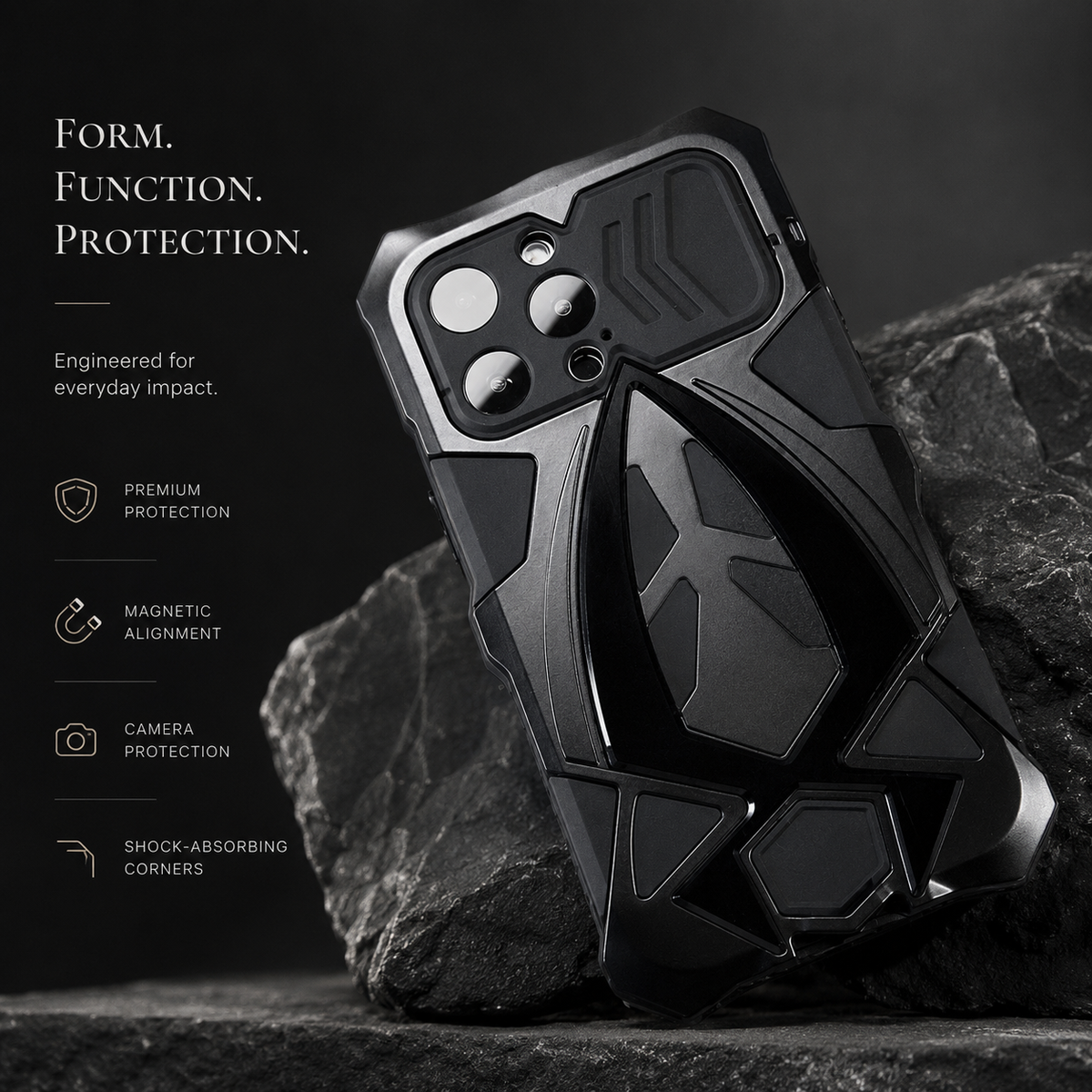 Premium iPhone Case MagSafe Compatible Metal Armor Cover Shockproof TPU Interior Ultra Thin Protection