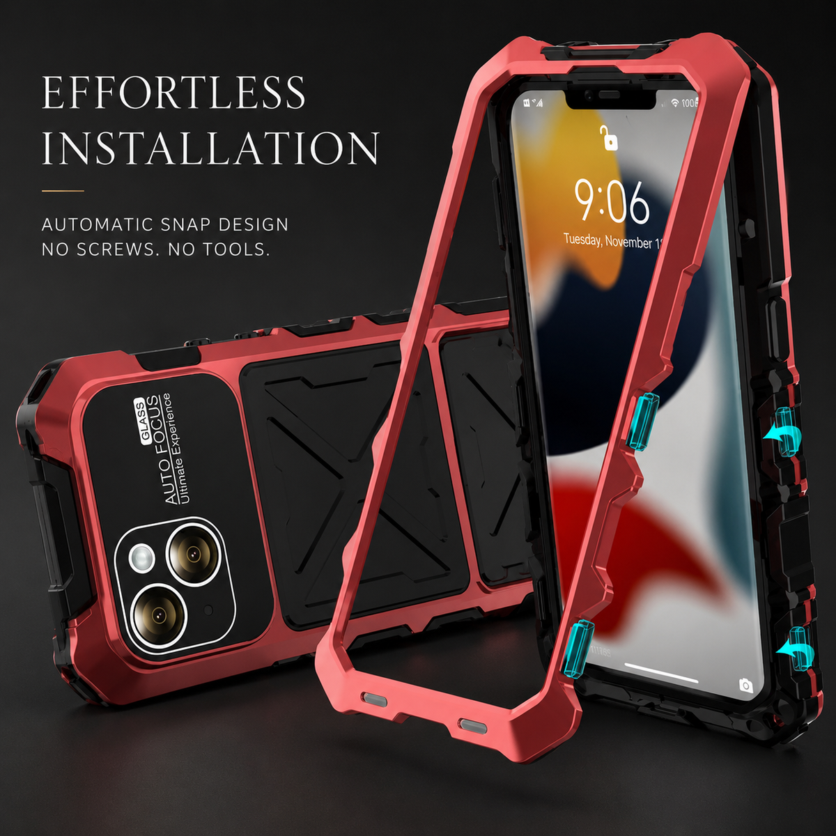 Premium iPhone Case MagSafe Compatible Metal Bumper Cover Shockproof Rugged Protection