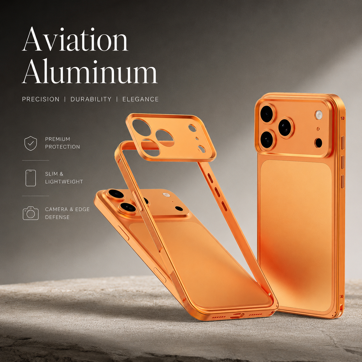 Premium iPhone Case MagSafe Compatible Metal Frame Cover Heat Dissipation Shockproof Camera Lens Protection Slim Structure