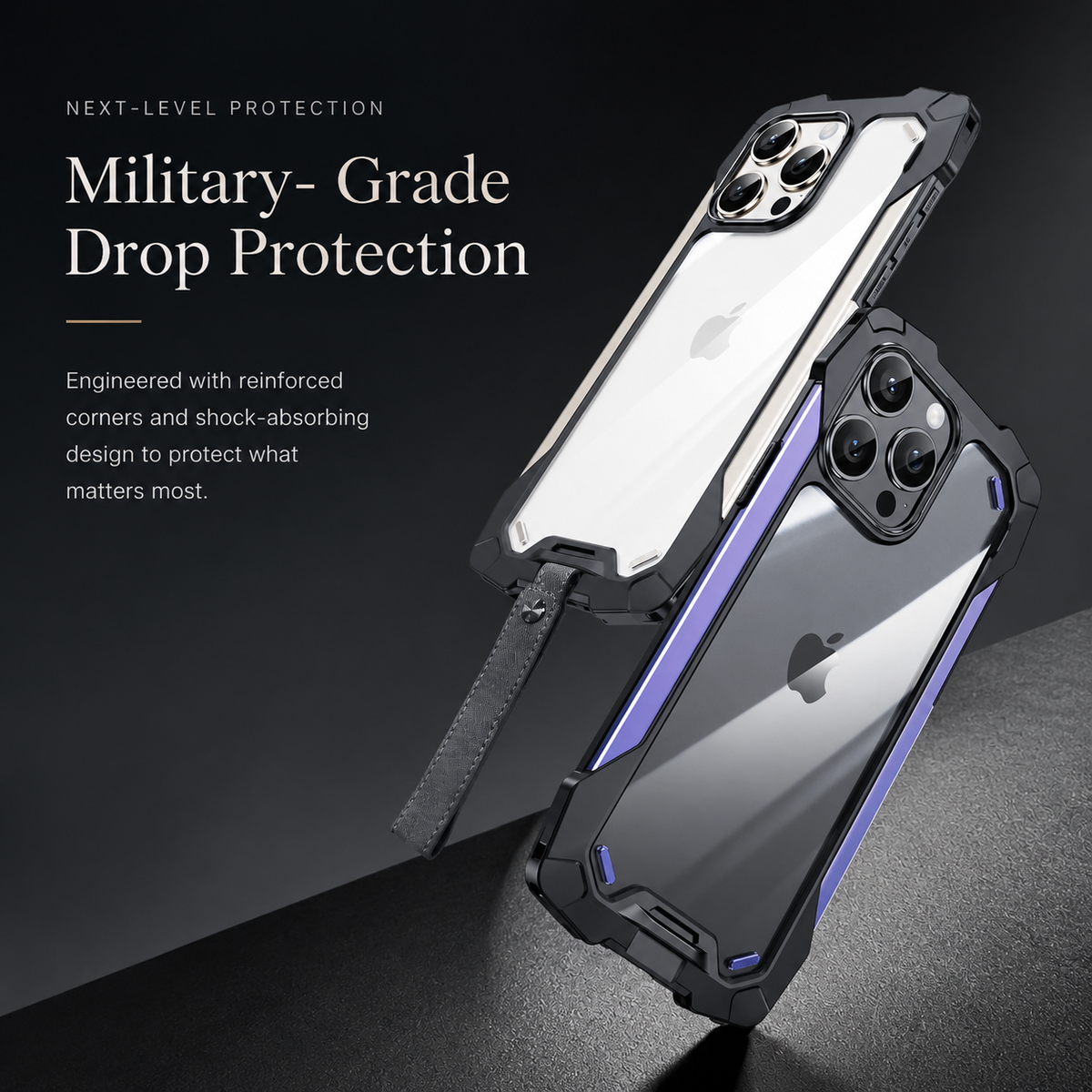 Premium iPhone Case MagSafe Compatible Military Armor Metal Frame Cover 360° Full Protection