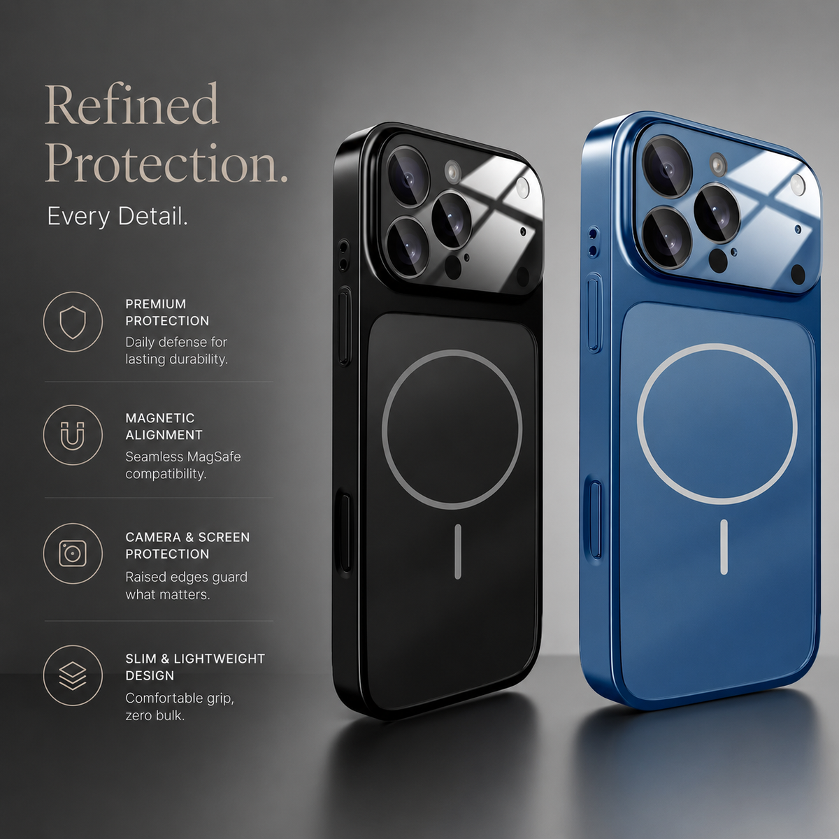 Premium iPhone Case MagSafe Compatible Nano Matte Glass Cover Magnetic Shockproof Armor Frame Camera Lens Protection