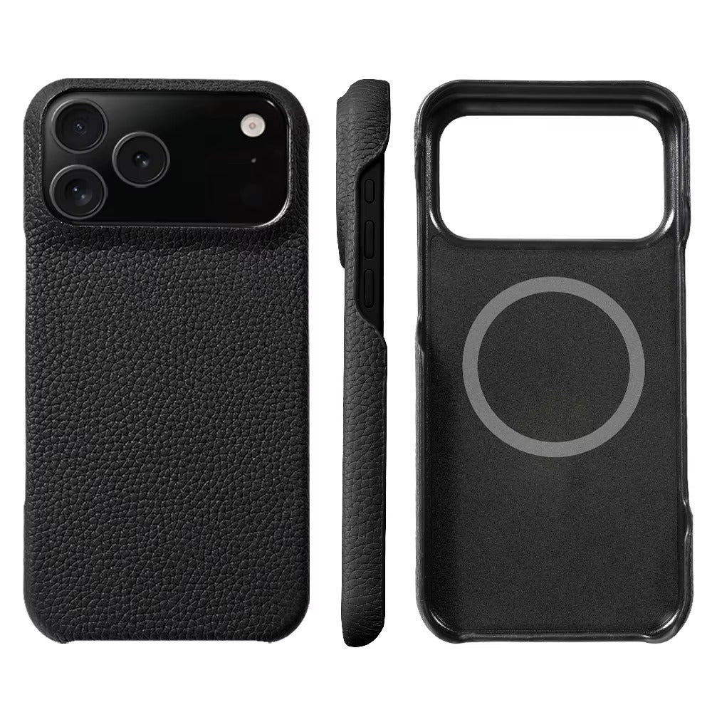 Premium iPhone Case MagSafe Compatible Natural Cowhide Leather Magnetic Protective Cover Shockproof Luxury Slim Full Coverage Case