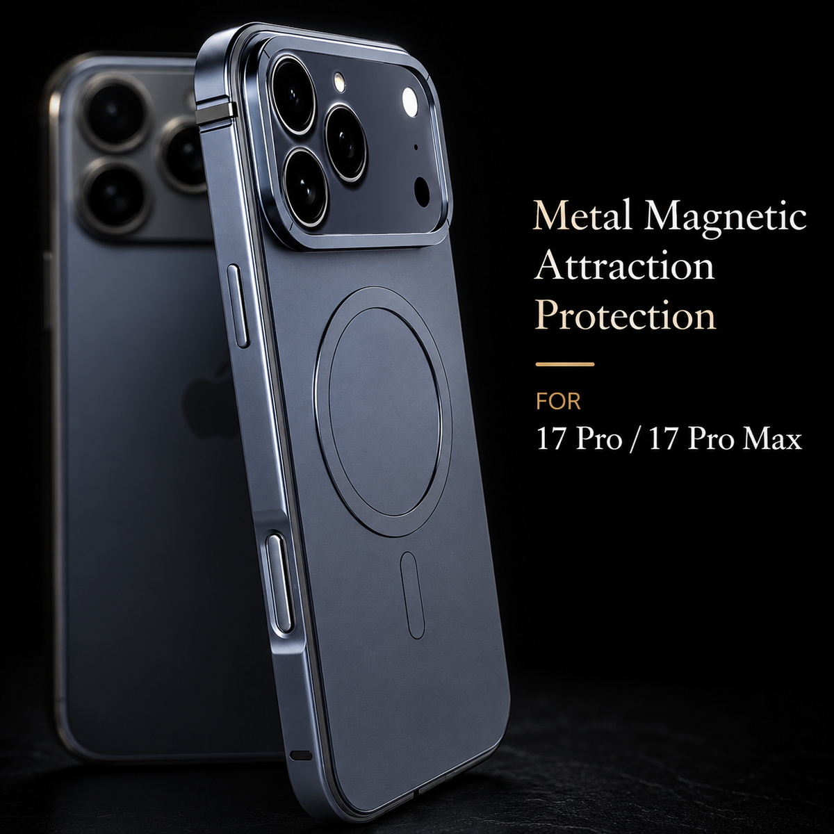 Premium iPhone Case MagSafe Compatible Orange Aluminum Alloy Cover Shockproof Matte Protection