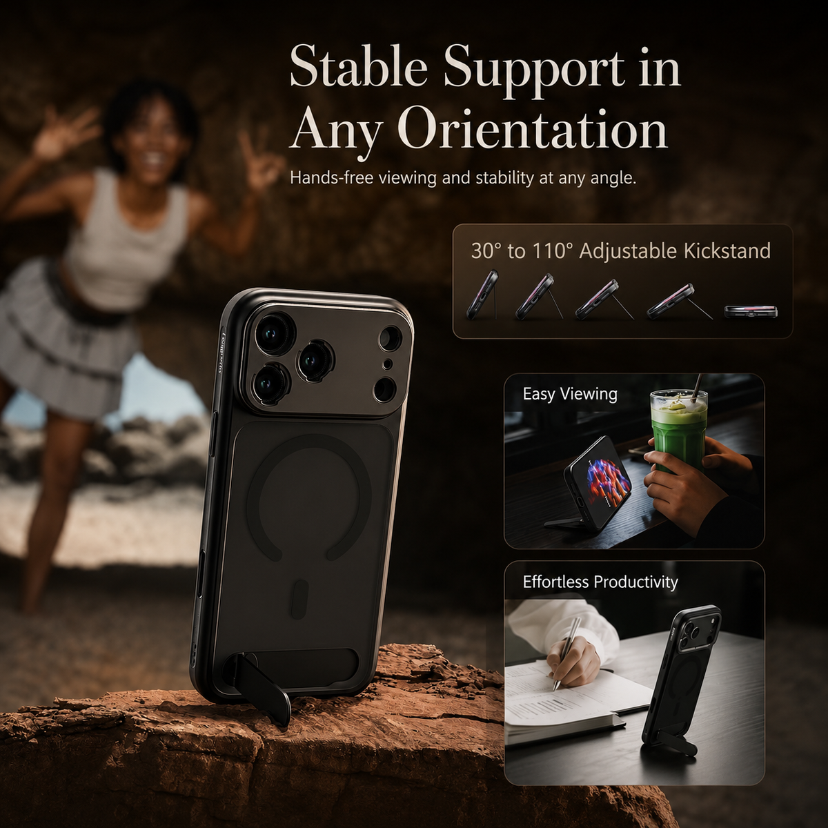 Premium iPhone Case MagSafe Compatible Photography Lens Mount Cover MIL-Grade Protection