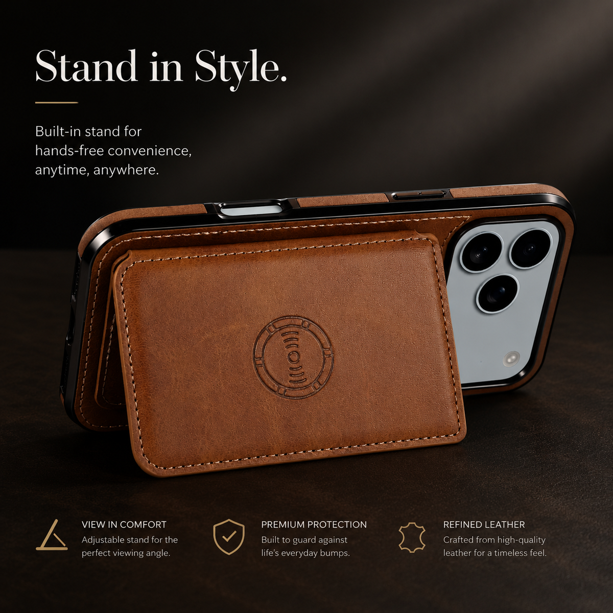 Premium iPhone Case MagSafe Compatible RFID Leather Wallet Cover Shockproof Protection