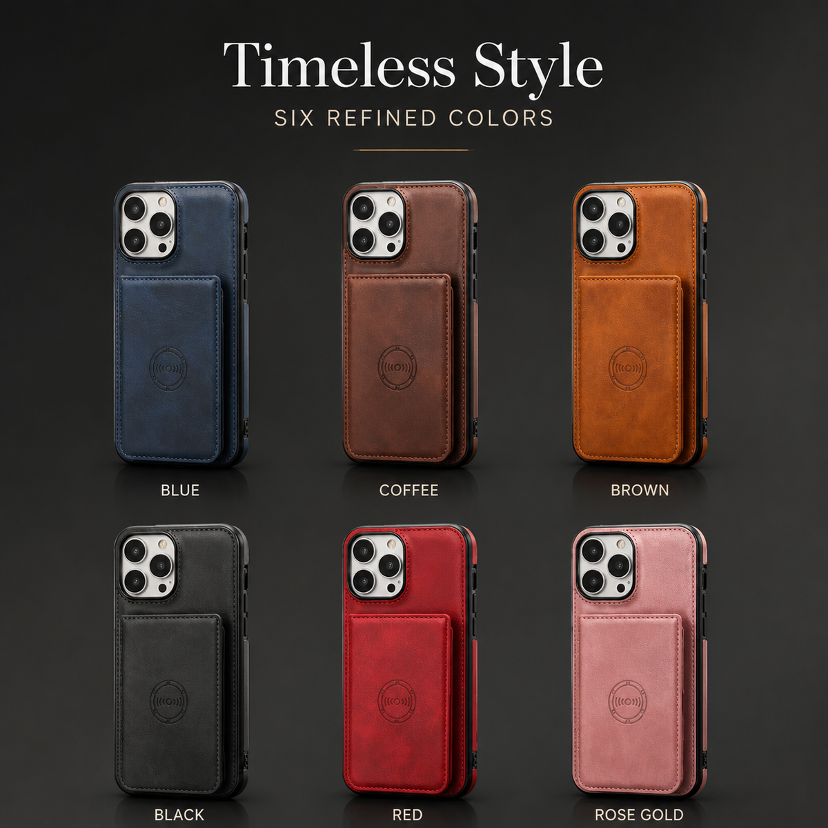 Premium iPhone Case MagSafe Compatible RFID Leather Wallet Cover Shockproof Protection