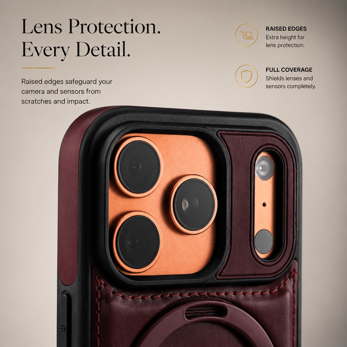 Premium iPhone Case MagSafe Compatible Retro Leather Protective Cover Invisible Kickstand Shockproof Slim Business Full Coverage